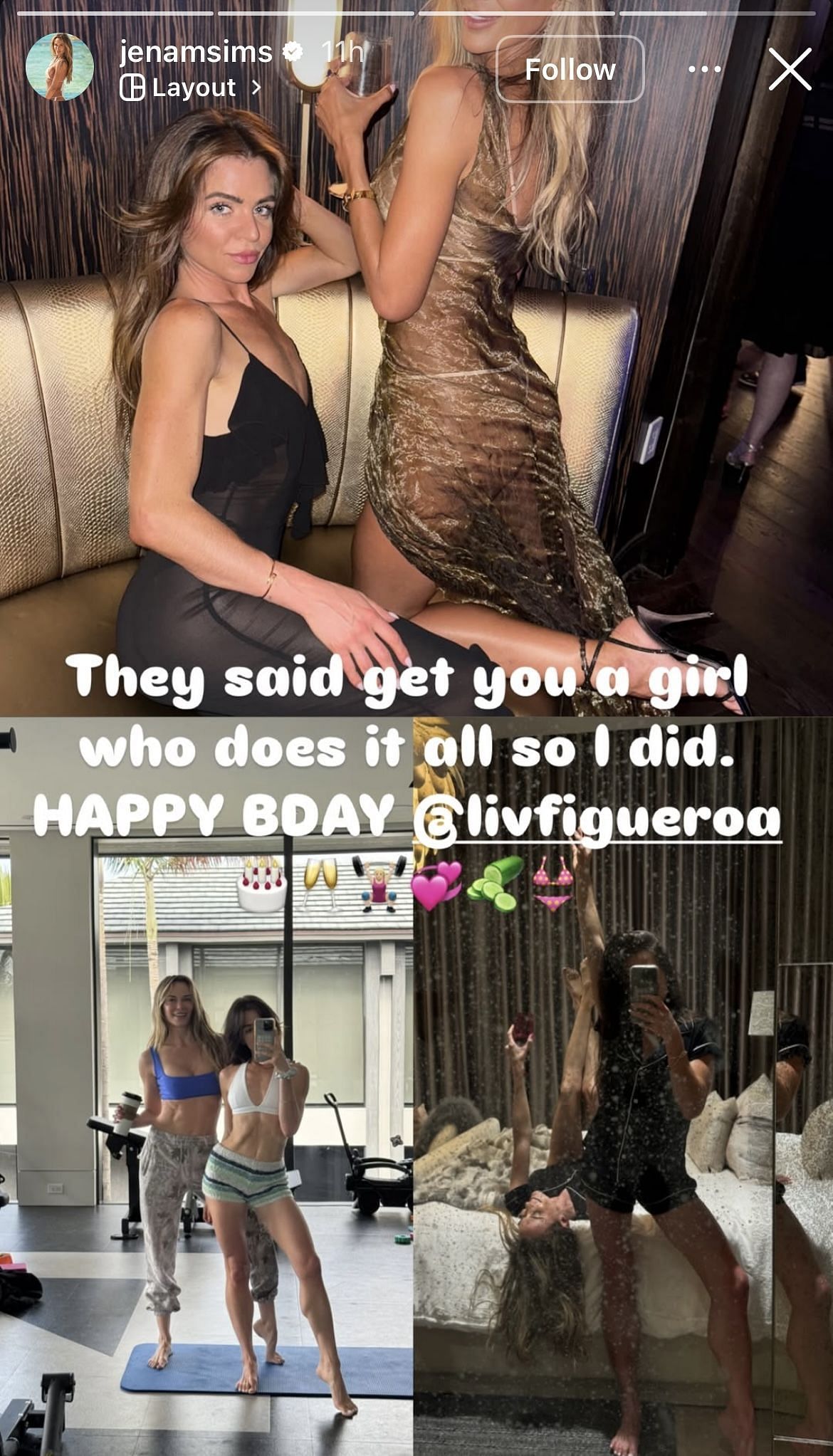 Still taken from Jena Sims’ Instagram Story_Source: Instagram/@jenamsis